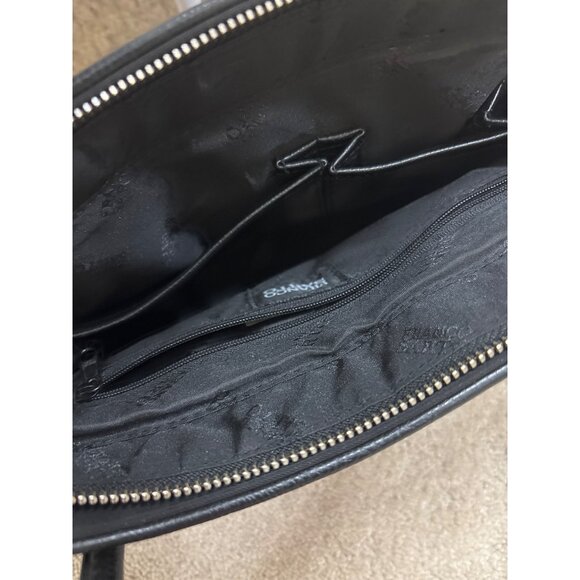 Franco Sarto Black Nylon & Leather Handbag With Heart Charm Accent vintage - Picture 4 of 13